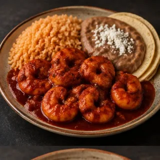 Camarones a la Diabla — AI-generated representative photos — not photographs of Eduar2’s actual dishes.
