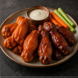 Chicken Wings — AI-generated representative photos — not photographs of Eduar2’s actual dishes.