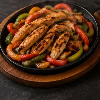 Fajitas — AI-generated representative photos — not photographs of Eduar2’s actual dishes.