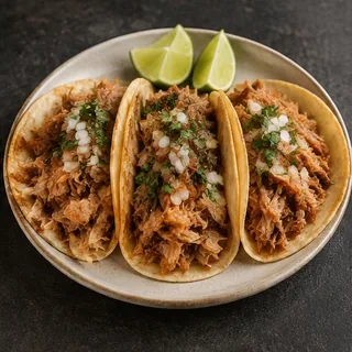 Carnitas — AI-generated representative photos — not photographs of Eduar2’s actual dishes.